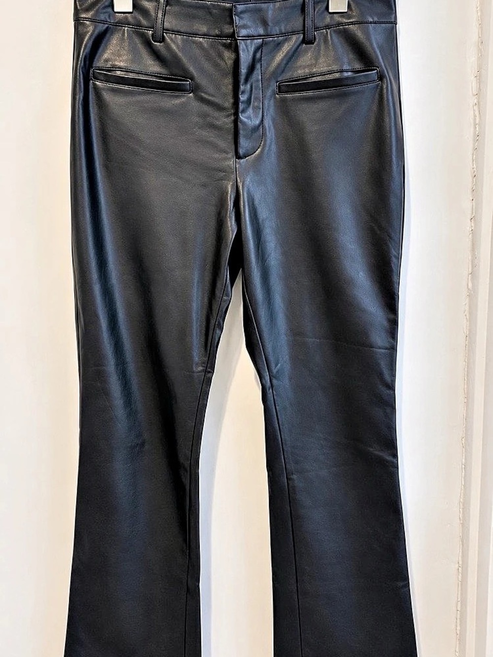 Maeve by Anthropology Black Vegan Leather Pants Waist 28 Like New